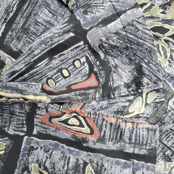 TORI RICHARD Hawaiian Shirt 100% Cotton Lawn Mens XL Honolulu Geometric Design - Picture 9 of 11